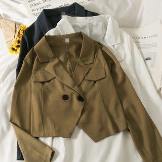 Slim-fit Double-breasted Crop Shirt