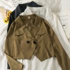 Slim-fit Double-breasted Crop Shirt