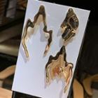 Non-matching Irregular Alloy Dangle Earring As Shown In Figure - One Size