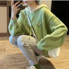 Avocado Embroidered Lettering Knit Hoodie