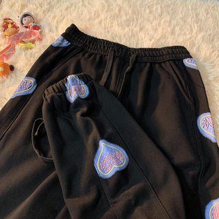 Heart Print Harem Sweatpants