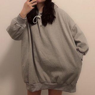 Plain Hoodie Melange Gray - One Size