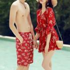 Couple Matching Floral Print Bikini / Cover-up Dress / Shorts