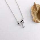 Bow Checker Rhinestone Pendant Alloy Necklace 1 Pc - Necklace - Silver - One Size