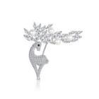 925 Sterling Silver Bright And Fashion Merlot White Freshwater Pearl Brooch With Cubic Zirconia Silver - One Size