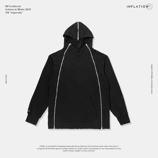 Loose-fit Zipper-accent Hooded Pullover