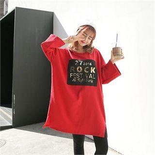 L Me-lettering Loose-fit Mini T-shirt Dress