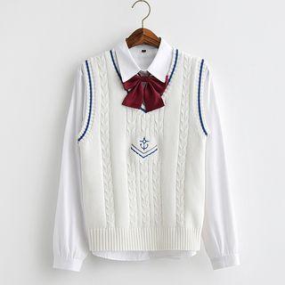 Anchor Embroidered Knit Vest