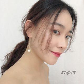 Faux Pearl Leaf Drop Earring