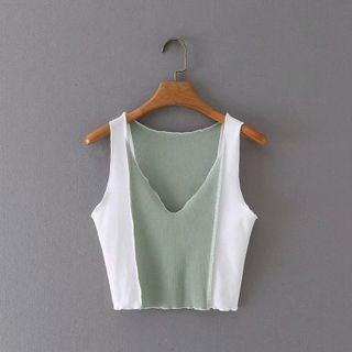 Two-tone Ribbed Tank Top