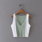 Two-tone Ribbed Tank Top