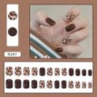 Leopard Print Faux Nail Tips R287 - Brown - One Size