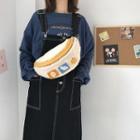 Faux Shearling Cartoon Applique Sling Bag As Shown In Figure - One Size
