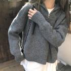 Half Zip Sweater Gray - One Size