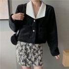 Fleece Button Jacket / Mini Fitted Skirt