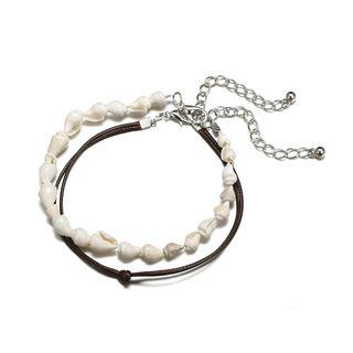 Set: Shell Anklet + Knot Anklet White - One Size