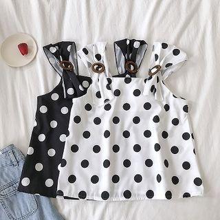 Polka Dot Chiffon Sleeveless Top