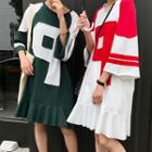 Raglan 3/4-sleeve A-line Dress