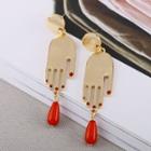 Acrylic Bead & Hand Dangle Earring 1 Pair - As Shown In Figure - One Size