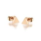 Simple And Fashion Plated Rose Gold Geometric Triangle 316l Stainless Steel Stud Earrings Rose Gold - One Size
