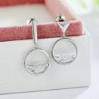 Non-matching Hoop Drop Earring 1 Pair - 925 Silver Needle - Non-matching - Stud Earrings - One Size