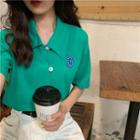 Loose-fit Short-sleeve Cropped Polo-shirt