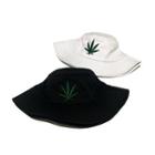 Leaf Embroidered Bucket Hat