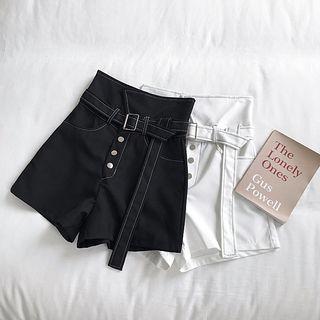 Stitch Trim Wide-leg Shorts