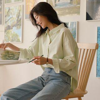 Pastel Dip-back Cotton Shirt