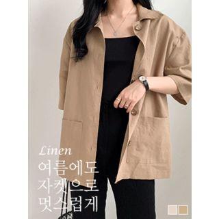 Elbow-sleeve Dual-pocket Jacket