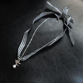 Bird Ribbon Necklace