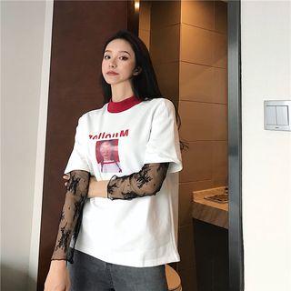 Lace See-through Long-sleeve Top