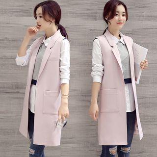 Notched Lapel Long Vest