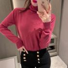 Turtleneck Sweater Light Red - One Size