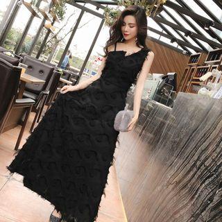 Sleeveless Fringe Maxi Dress