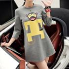 Long-sleeve Printed Minidress