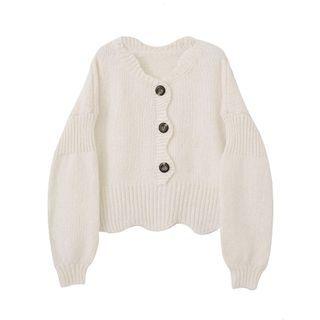 Scallop Edge Sweater Beige - One Size