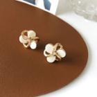 Flower Resin Alloy Earring 1 Pair - Stud Earring - S925 Silver Needle - Gold - One Size