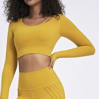 Long-sleeve Scoop-neck Sports Top
