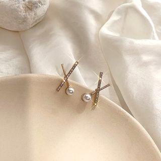 Faux Pearl Dangle Earring 1 Pair - Bm0437 - As Shown In Figure - One Size