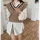 V-neck Knit Vest / Plain Shirt / Shorts