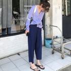 Cropped Loose Fit Knit Pants