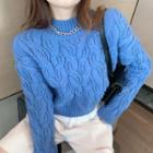 Long-sleeve Linen Flower Sweater