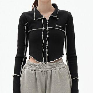 Contrast Trim Cardigan Cardigan - Black - One Size