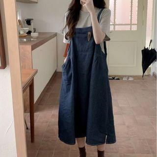 Short-sleeve T-shirt / Overall Denim Dress