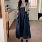 Short-sleeve T-shirt / Overall Denim Dress