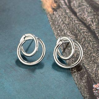 Alloy Interlocking Hoop Earring