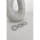 Set Of 3: Various Rings Silver - One Size