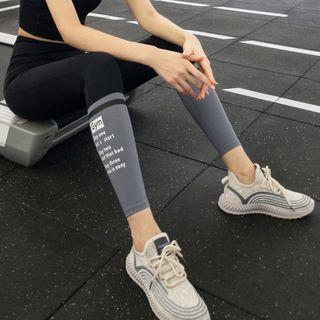 Lettering Print High-waist Yoga Pants