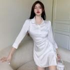 Single-breasted Silk Shirtdress